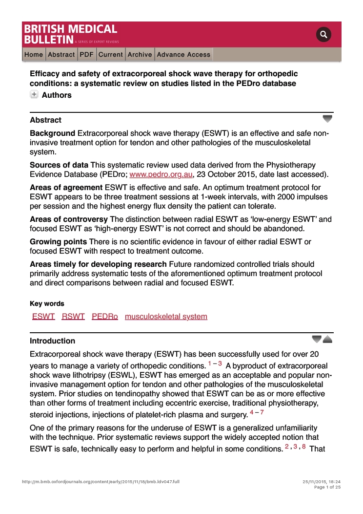 Shockwave Therapy     British Medical Bulletin  2015